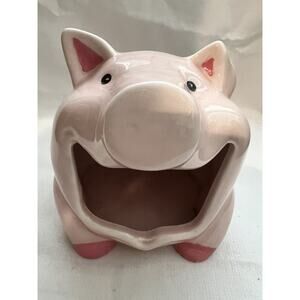 Wide Mouth Ceramic Pink Pig Sponge Holder Boston Warehouse